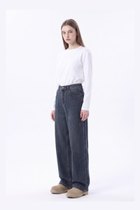 Women's 100% Cotton Vintage Relaxed-Fit Wide Leg Jeans