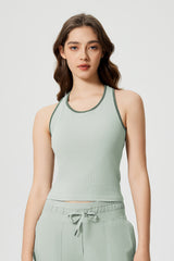 Women Sleeveless With Chest Pad Shock Slim Thin Yoga Fitness Exercise Tank Tops