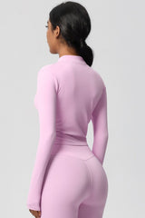 Women's round neck front zipper sports jacket