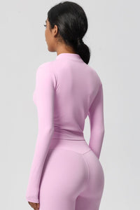 Women's round neck front zipper sports jacket