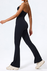 Women's Halter Neck Flared Leg Jumpsuit