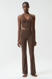 Women's Petal Yoga Athletic Set:Halter Tank Top & Flarepants