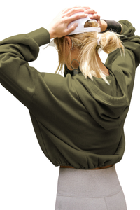 Drawstring long-sleeved top outer garment