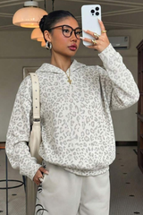 Women's Fall Leopard Print Coquette Style Hoodie
