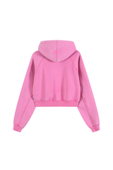 Women's Washed Short Hooded Sweatshirt