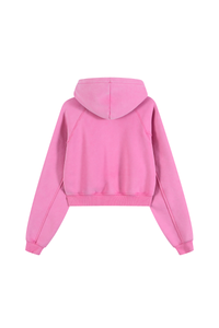 Women's Washed Short Hooded Sweatshirt