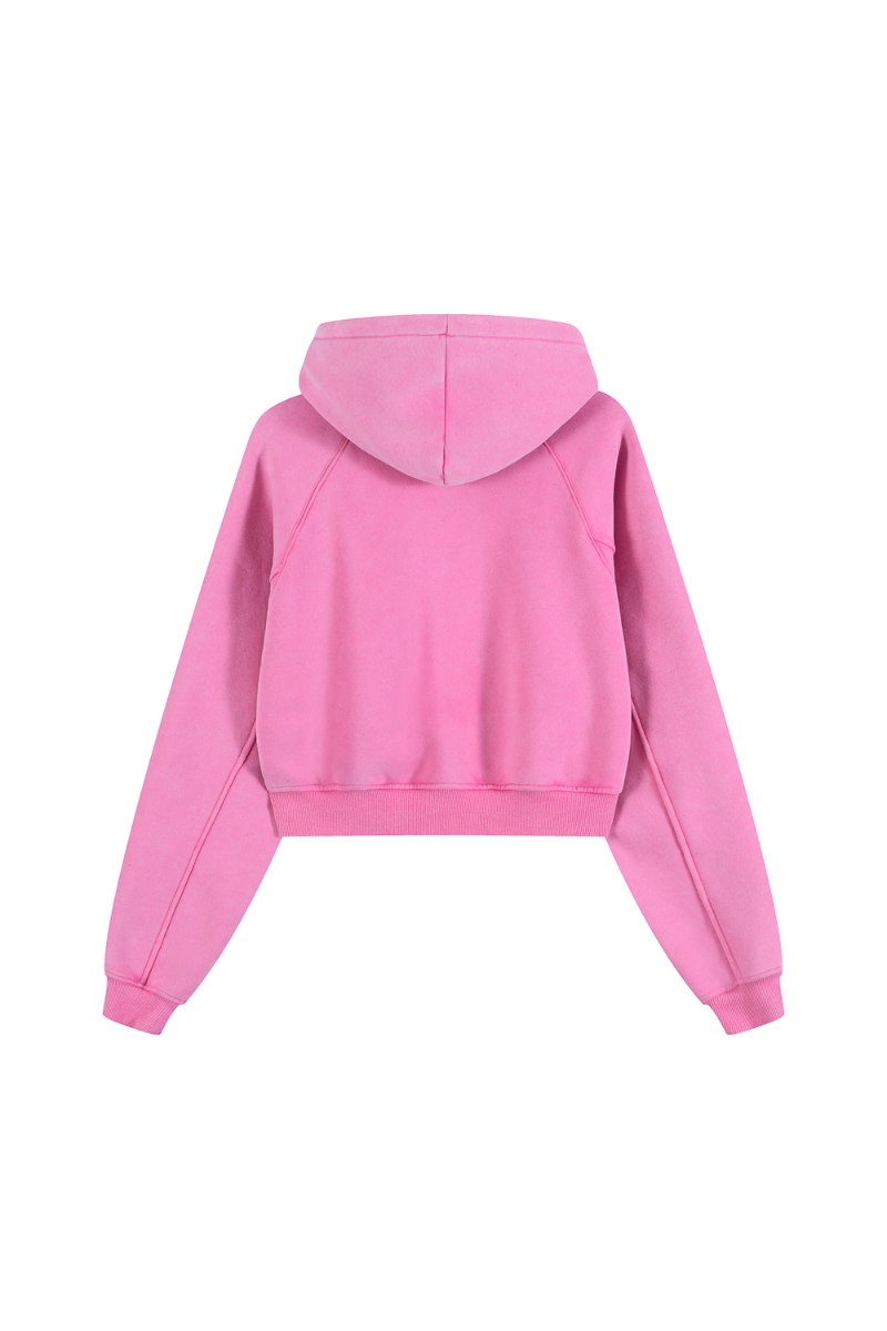 Women's Washed Short Hooded Sweatshirt