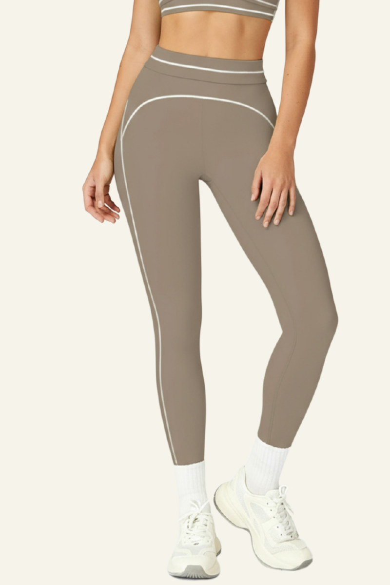 Stripes adorn tight-fitting sport pants.