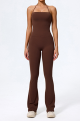 Women's Halter Neck Flared Leg Jumpsuit