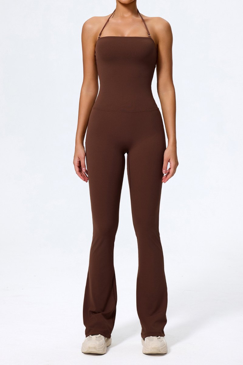 Women's Halter Neck Flared Leg Jumpsuit