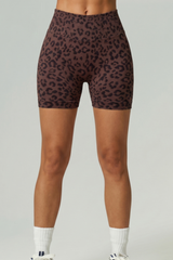 Women's Vintage Leopard Print High Waist Seamless Yoga Short