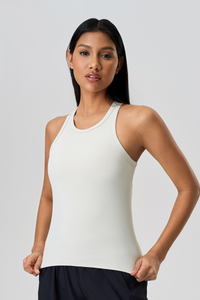 Women's Round Neck Racerback Fitted Tank Top