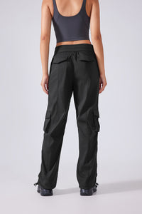 Women Lightweight Quick Dry Multi-Pocket Outdoor Running Sports Fitness Workwear Wide Leg Casual Pants