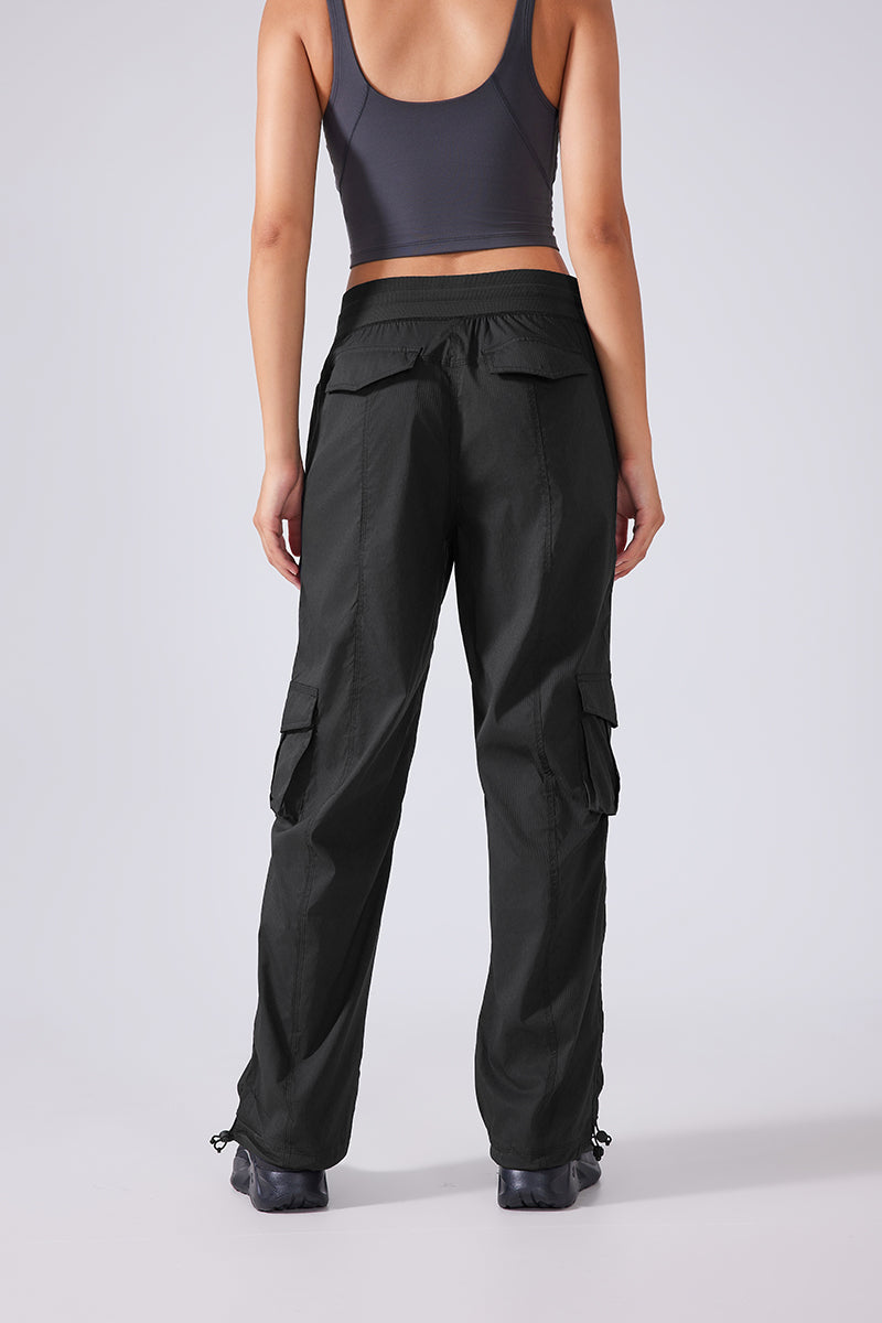 Women Lightweight Quick Dry Multi-Pocket Outdoor Running Sports Fitness Workwear Wide Leg Casual Pants