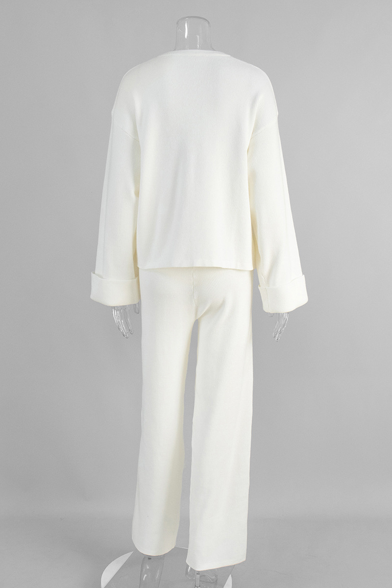 Zipper-fastened jacket and long pants set