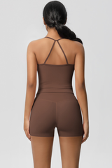 Women Workout Set: Quick Dry Sports Bra + High Waist Shorts