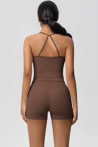 Women Workout Set: Quick Dry Sports Bra + High Waist Shorts