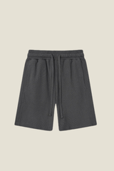 Unisex 330G Waffle Shorts - Straight Drawstring Knee-Length