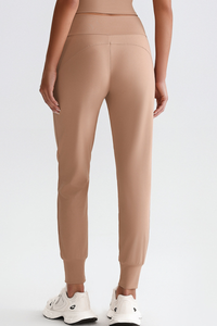 Leisure-style elastic-waist athletic pants