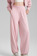 Women's Fall Elastic Waistband Drawstring Hem  Straight Leg Pants