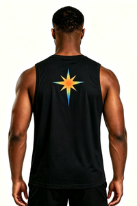 Men's Raglan Crew Neck Printed Quick Dry Athletic Tank Top