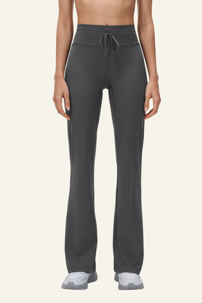 Women's Athletic High-Waist Drawstring Flared Yoga Pants.