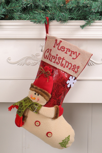 Christmas Decorations Large Sock With Reindeer Doll