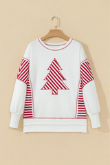 Women's Christmas Tree Applique Oversize Sweatshirt