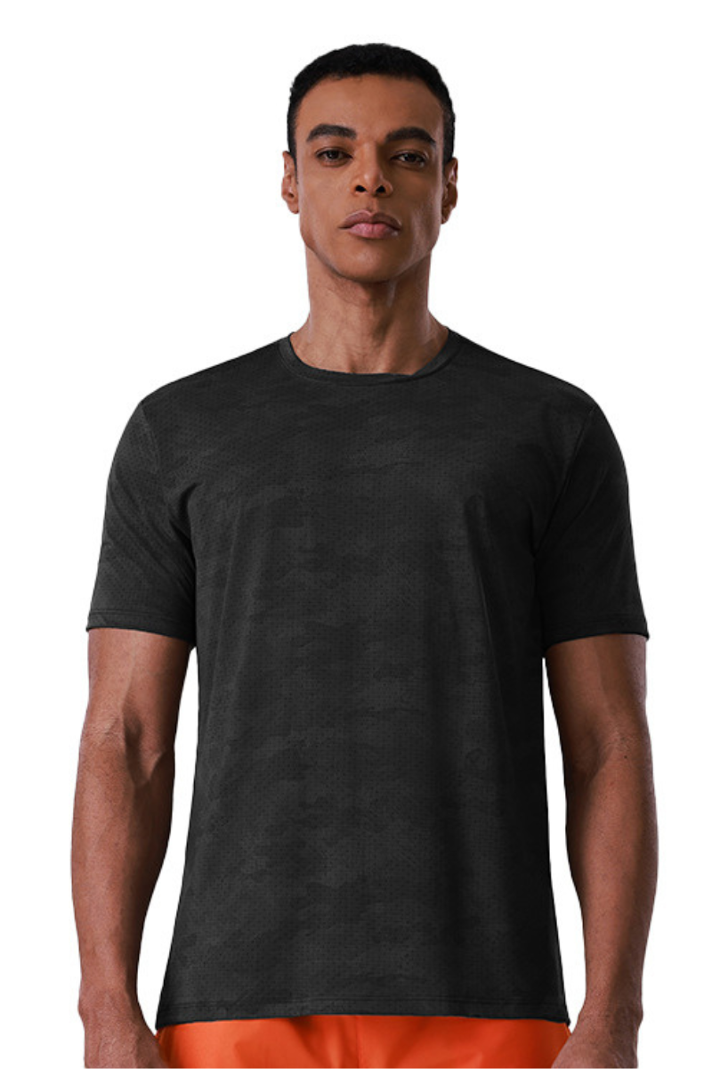 Men's Breathable Crew Neck Print Outdoor Athletic T-shirt
