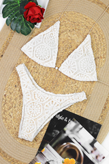 Women's Sexy Halter Cross Lace Skirt Bikini Set - 3pcs