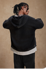 Zipper-fastened hoodie and pants set