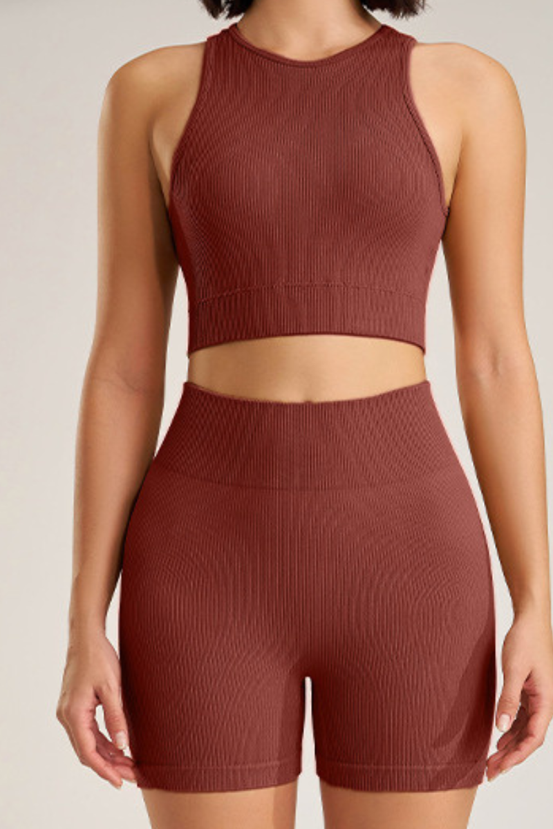 Women's stretchy athletic set.