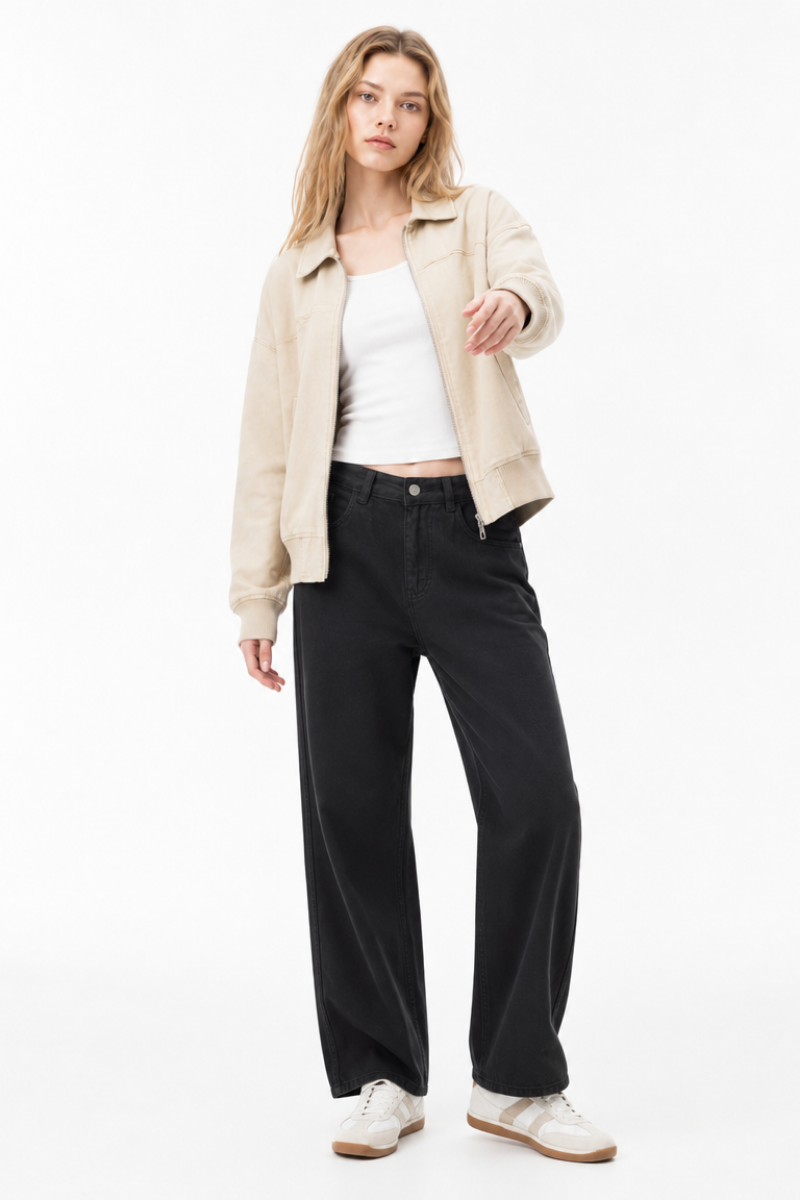 Women's Fall Mid Rise Vintage Casual Jeans