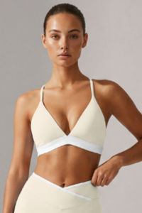 Women's Color-Block Triangle Cup Halterneck Sports Bra