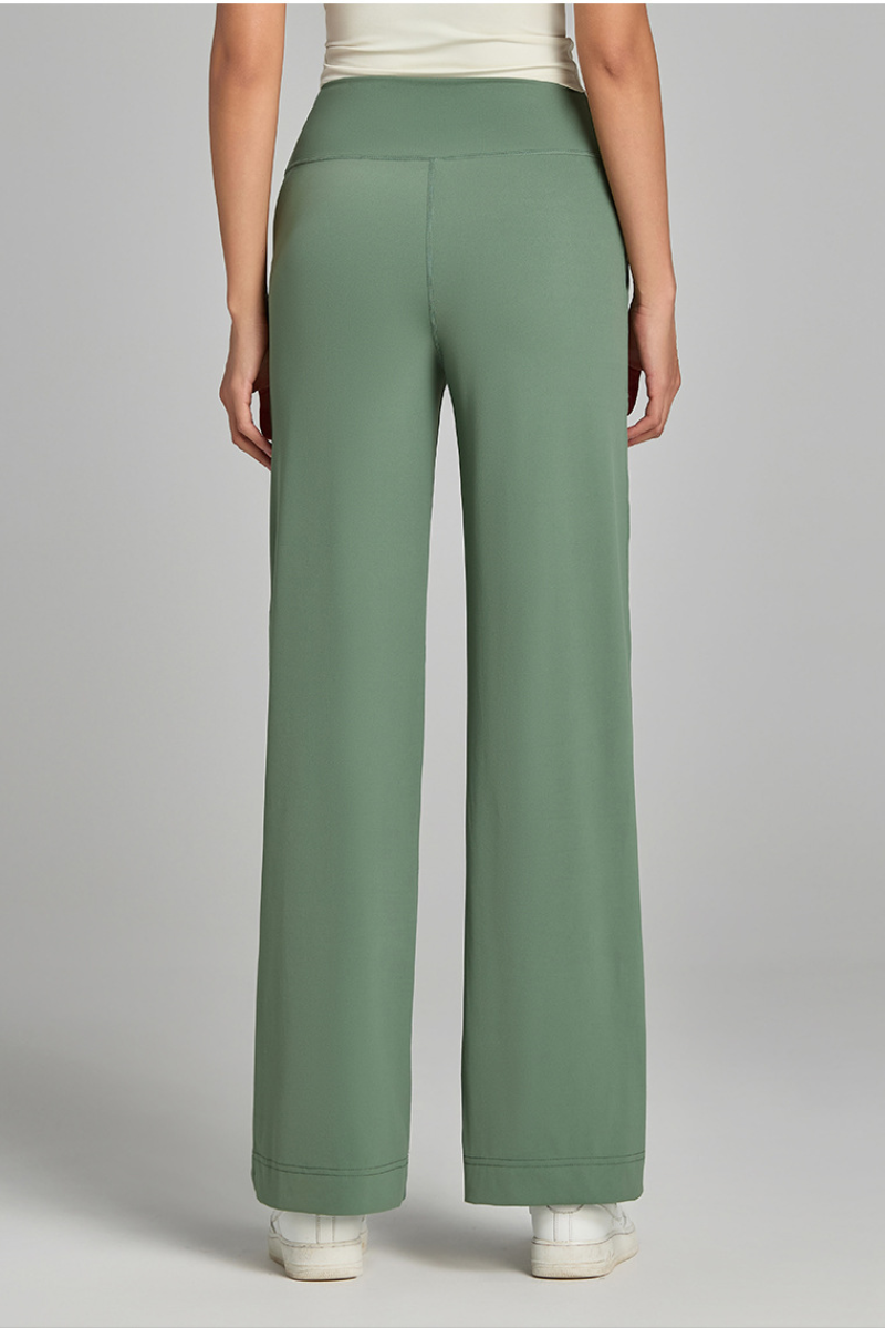 Women's Spring Drawstring Quick-Dry Pocket Straight Pants