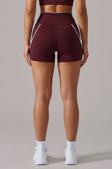 Women's Side Contrast Line High Waist Bike Shorts