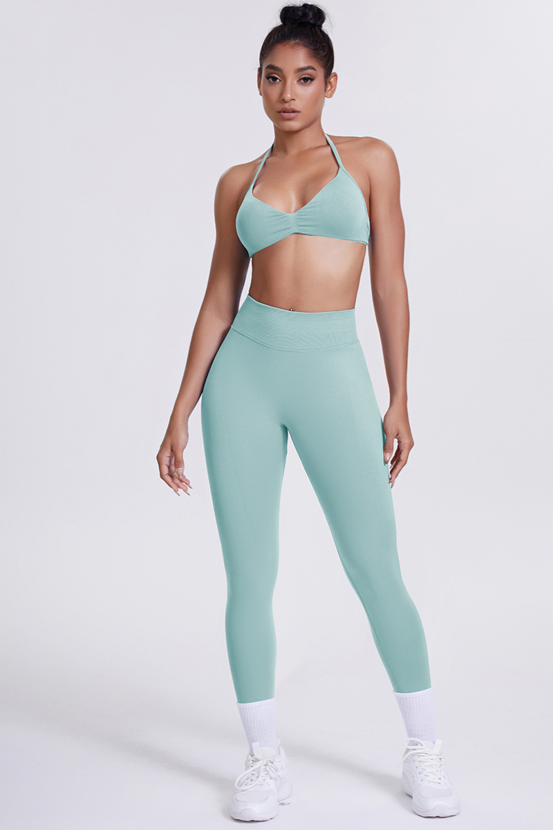 Women's Seamless Sports Bra Athletic Leggings Two-Piece Set