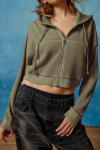 Hooded zipper pullover