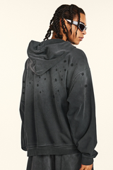 Men's spray paint hooded casual jacket