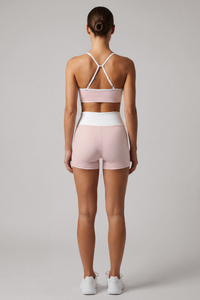 Women's Polka Dot Sports Bra & High Waist Bike Shorts Set