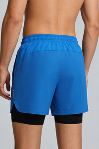 Men's Two Fake Fitness Training Shorts with Built-in Liner