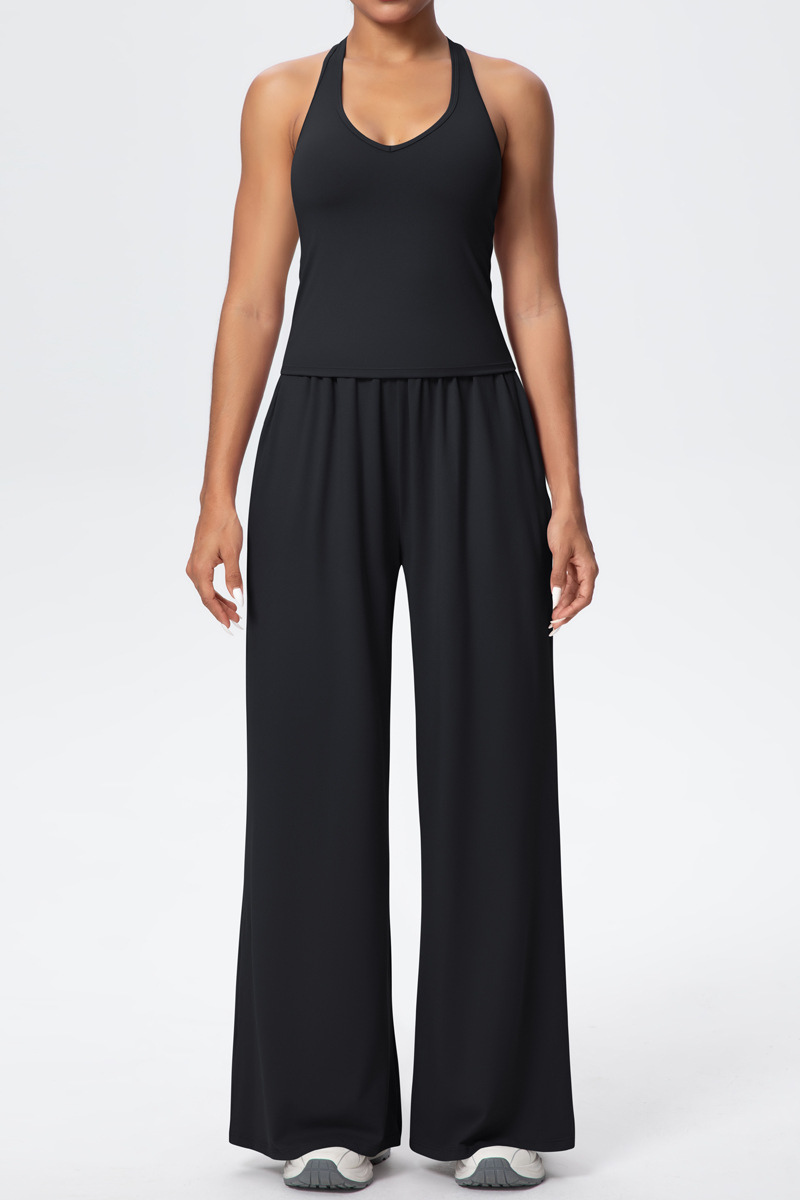 Women’s Set: Halterneck Tank Top & Wide-Leg Pants