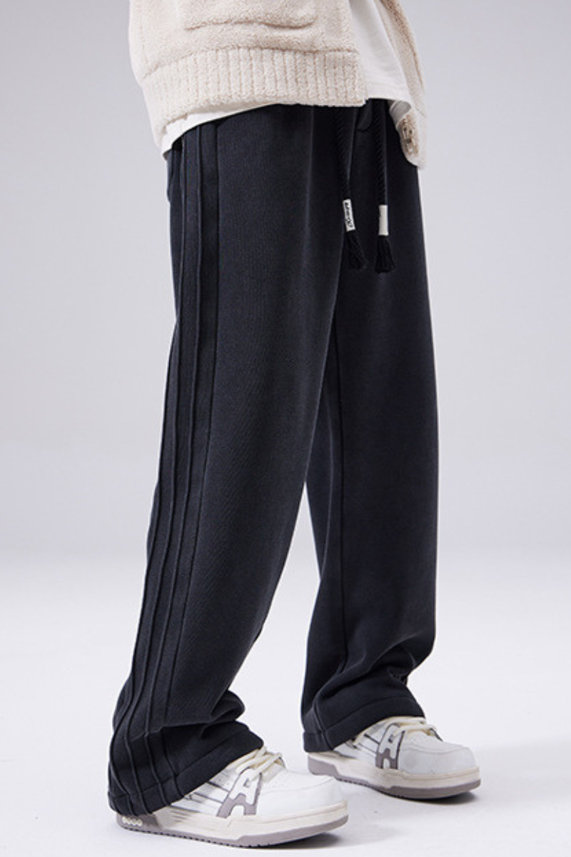 Men drawstring wide-leg relexd sweatpants