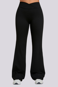 Women's Athletic Naked Feel Cross Waist Yoga Flared Pants