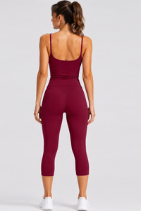Women's U-Back Tank Top & Capri Leggings Yoga 2-Piece Sets