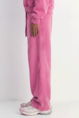 Unisex Fall Fleece Elastic Waist Curved Wide Leg Sweatpants