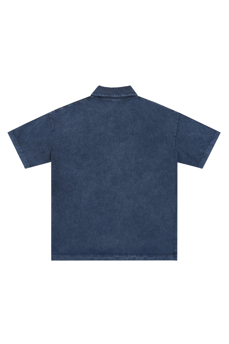 Men's 100% Cotton Snow Washed Vintage Short Sleeve Polo Shirt