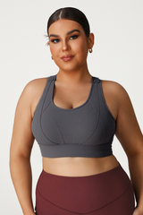 Plus Size Women's Cut-Out Crisscross Back Sports Bra