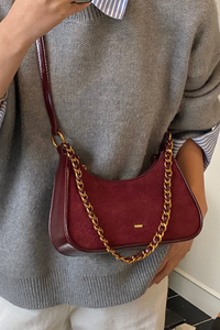 Women's Retro Thick Chain Strap Minimalist Shoulder Bag