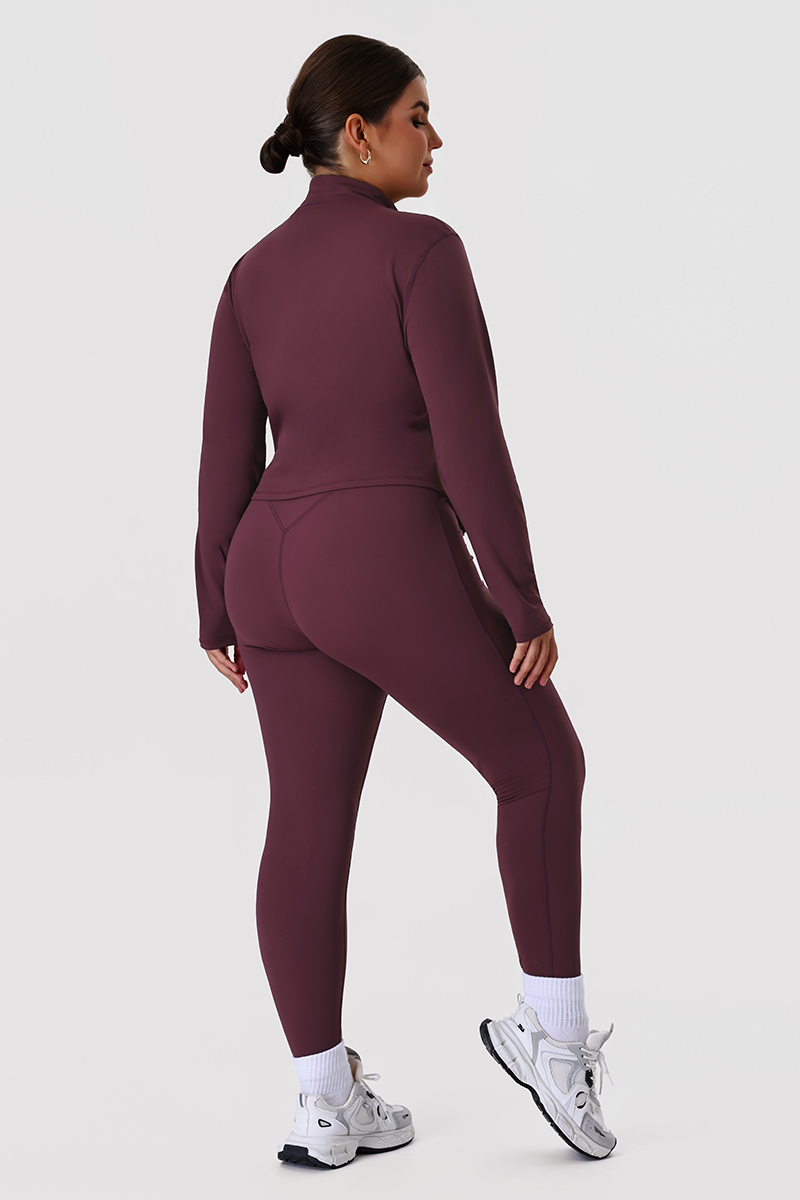 Plus Size Women's Yoga Two-Piece Set: Long Sleeve Jacket And Leggings